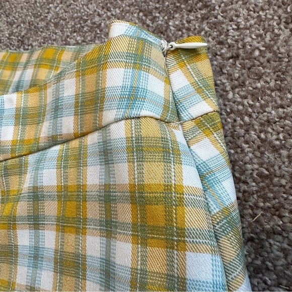 Cider Yellow White Plaid Bow Side Midi Skirt Women’s Plus Size 2X Twee Academia - Picture 12 of 16